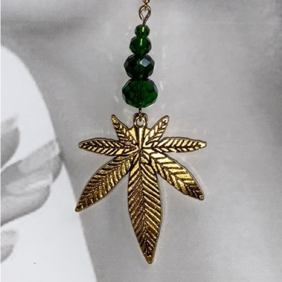 Handcrafted 420 Drop Dangle Earrings with Green Sheer Faceted Glass Beads - Picture 13 of 17